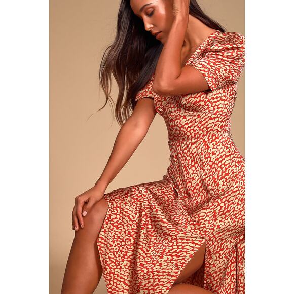 Lulus Satin Midi Dress - Picture 4 of 6